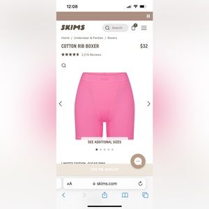 SKIMS COTTON BOXERS AND TANK PINK !!!